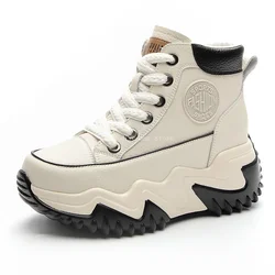 Women's Chunky Platform Sneakers 2023 Spring Thick Bottom Sports Shoes Woman Black White Trainers Zapatillas De Mujer for Female