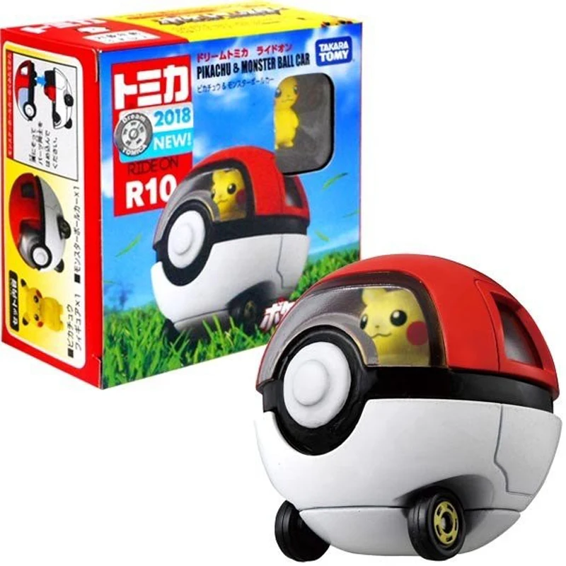 

Pikachu Pokemon Ball Alloy Car Takara Tomy Dream Tomica Ride On R10 6CM Vehicle Model for children's Birthday Christmas Gifts