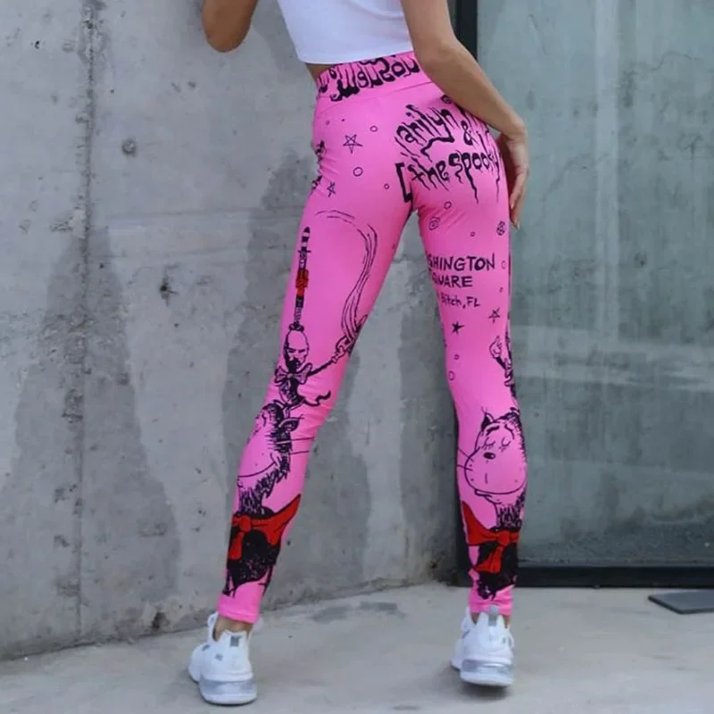 101016002 New eBay Digital Print Hip Lift Elastic High Waist Leggings Sports Yoga Pants