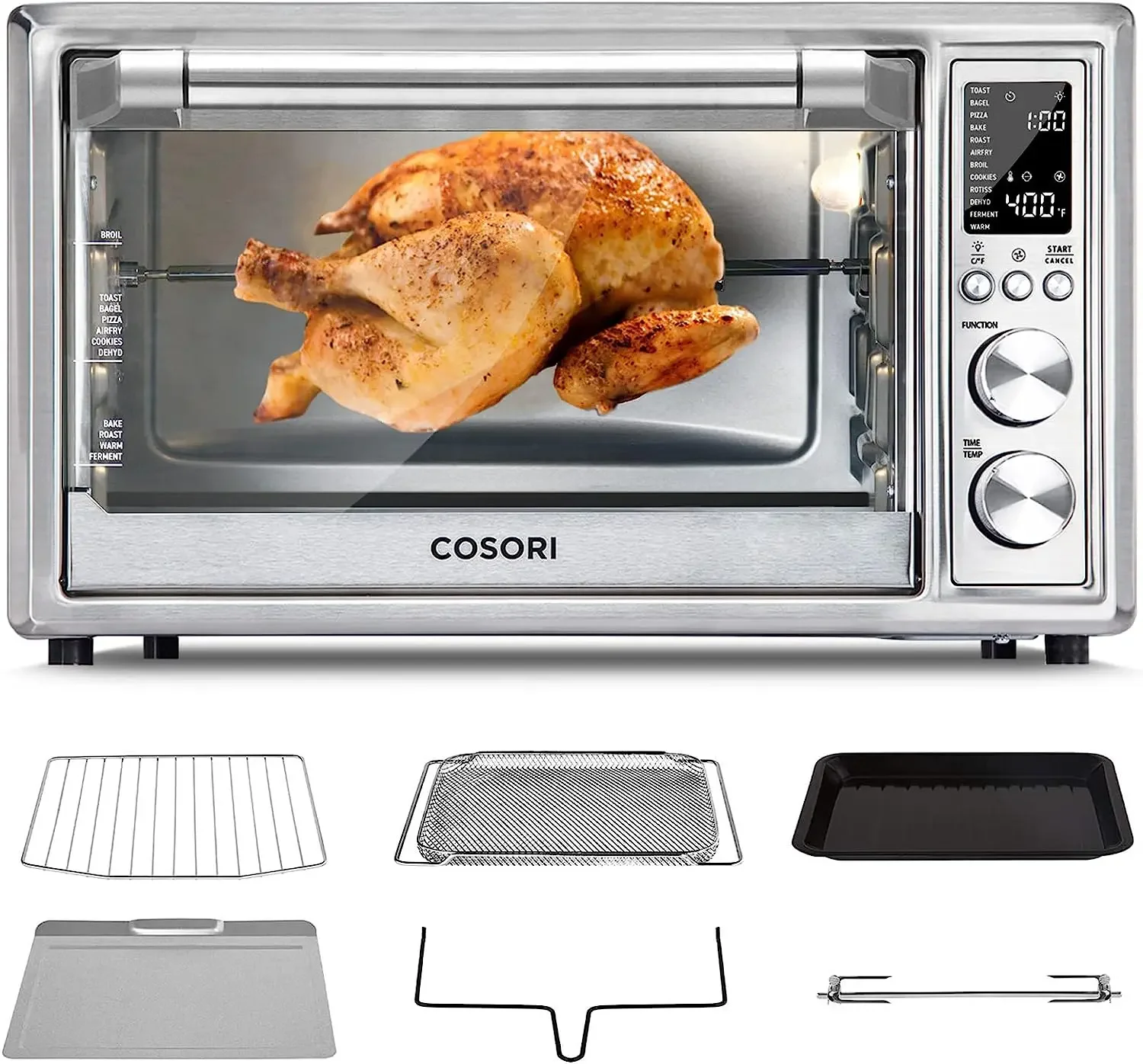 

COCO-Air Fryer Toaster Oven, 12-in-1 Convection Countertop with Rotisserie
