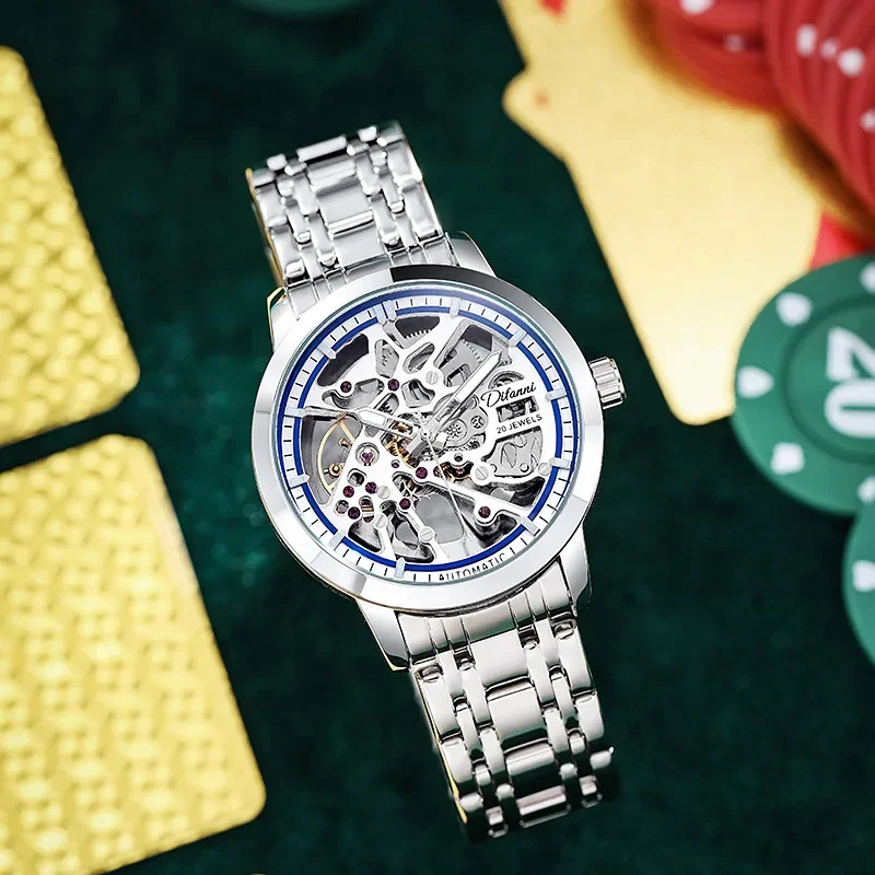 Man Tourbillon Automatic Mechanical Watch All-hollow Glow in The Dark Waterproof Watch Men Business Automatic Sports