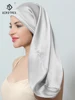 Birdtree 60cm 6A 100%Real Silk Bonnet Women Elastic Wide Edge Long Hair Hat Sleeping Hats Silk Wrap Night Hair Care Cap A41104QC 1