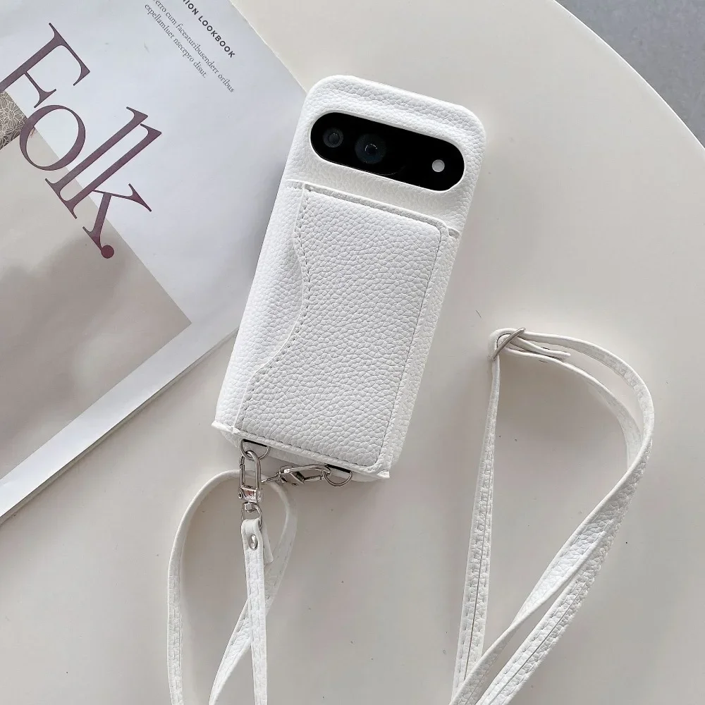 Stylish Crossbody Rope Wallet with Card Slots and Protective PU Leather Phone Case