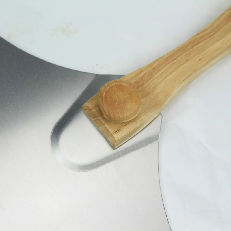 Folding Aluminum Metal Pizza Peel, 12 "Pizza Shovel, Foldable Wooden Handle, Transfer Pizza Spatula, Large Baking Tools