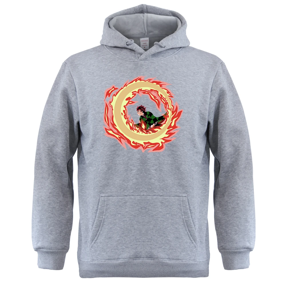 

2023 Mens Demon Slayer Hoodies Sweatshirt Japan Anime Tanjirou Manga Kimetsu Pullover Bodywarm High Street Tracksuit Streetwear