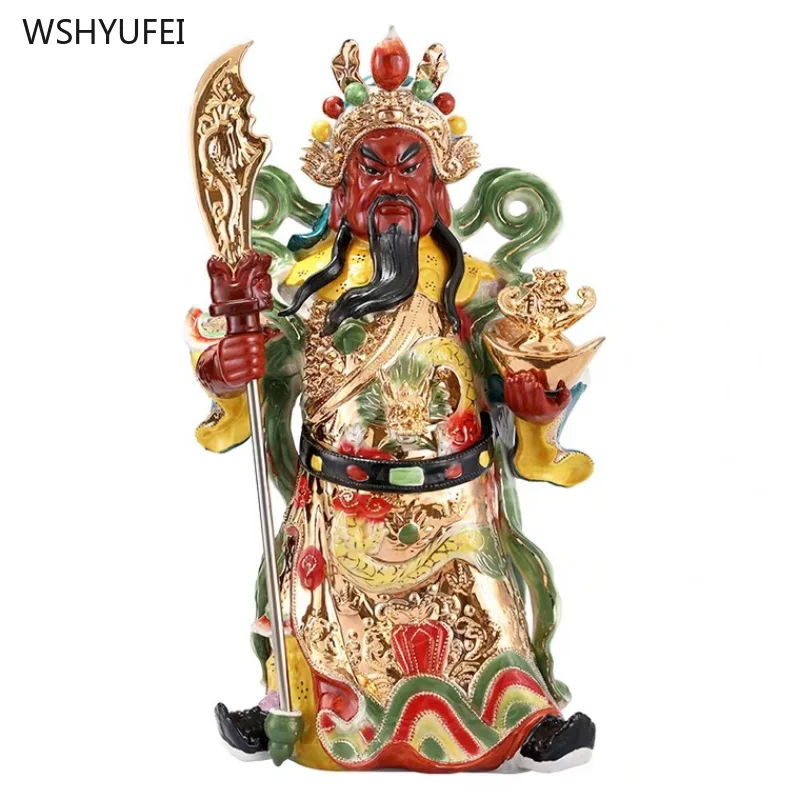 

Ceramic crafts Home decoration accessories The exquisite statue of Guan Gong Buddha Guan Erye Wu Caishen Ceramic Buddha