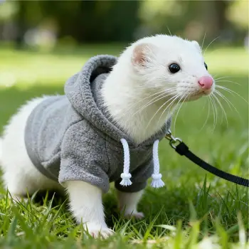 Ferret Hoodie With Harness 1