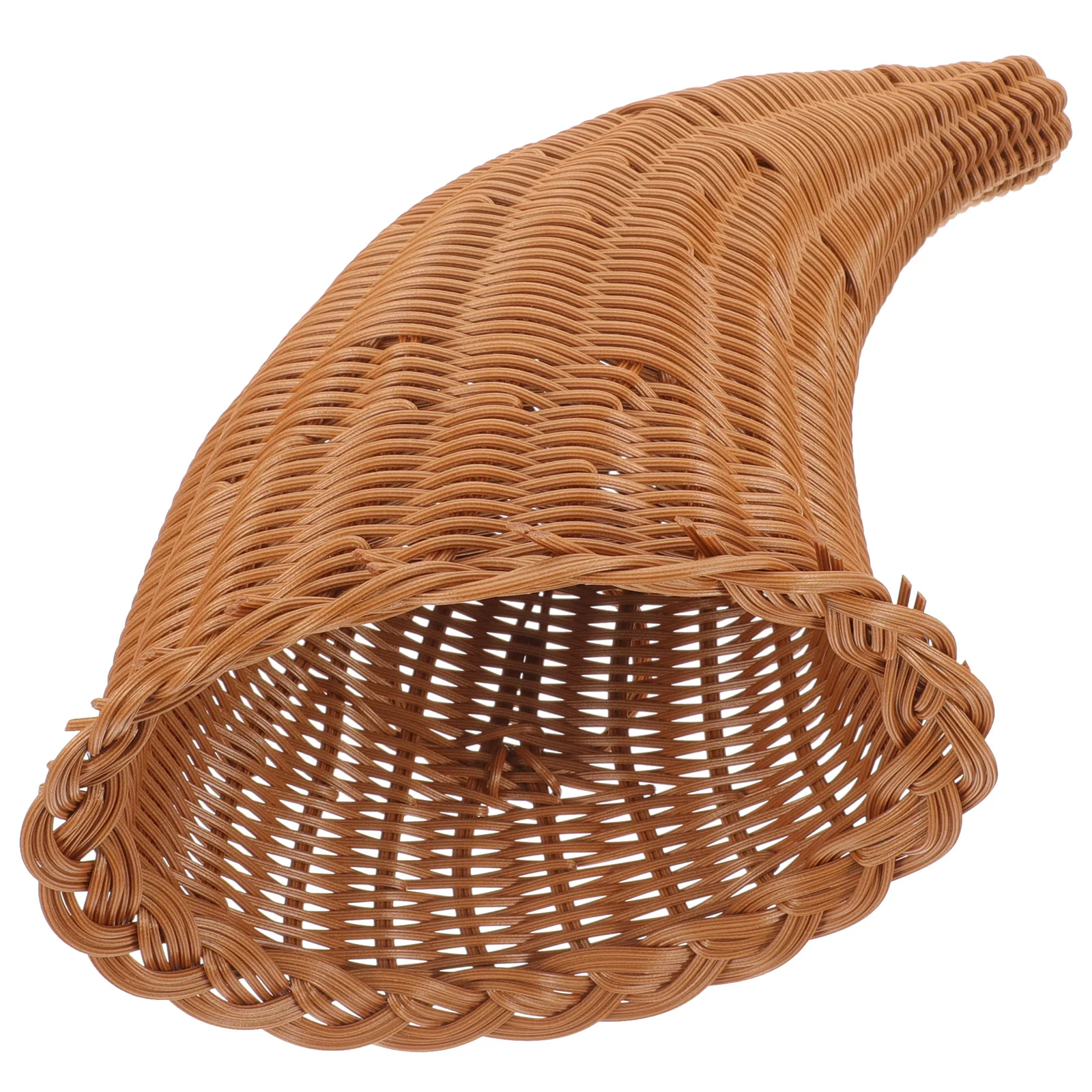 

Woven Basket Decor Basket Decor Multi-Use Daily Use Snacks Basket Fruit Basket Woven Cornucopia Basket For Table Living Room