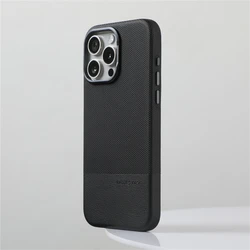 Elegant Two - Tone Leather Case with MagSafe and Alloy Lens Cover for iPhone 17 (LLPJ Black)