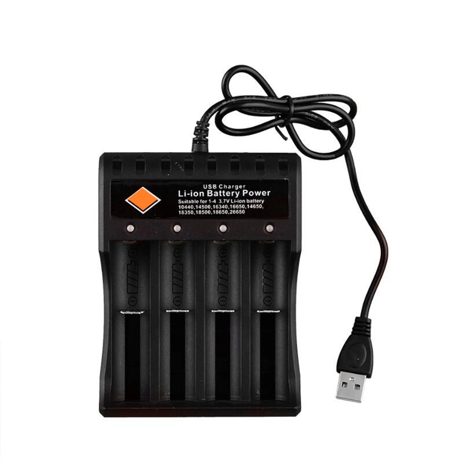 Battery Charger USB 4 Slots for 18650 3.7V Rechargeable Lithium Battery