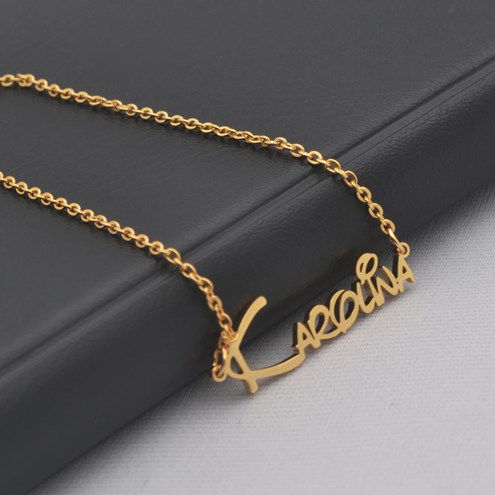 

Индивидуальное Имя, персонализированный шрифт, графика, креативный текст, нержавеющая сталь, изысканный ювелирный подарок на день матери