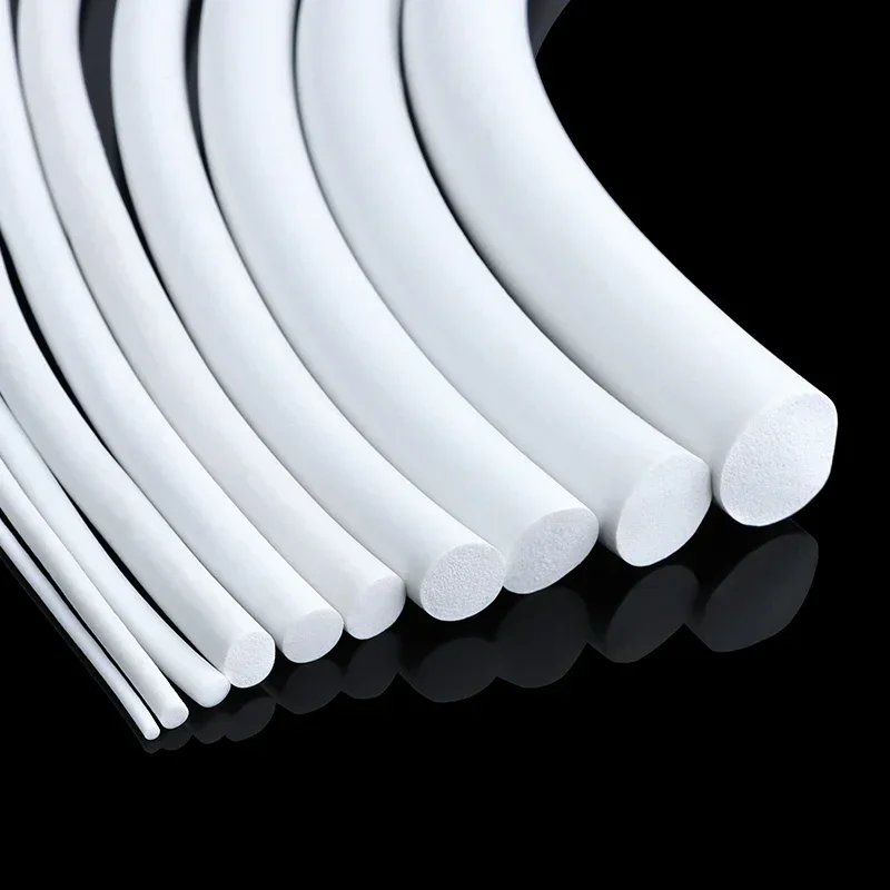 1/3/5m Silicone Rubber Foamed Strip Round Dia1-25mm White Sponge Backer Rod Seal Strips VMQ Foaming Cord
