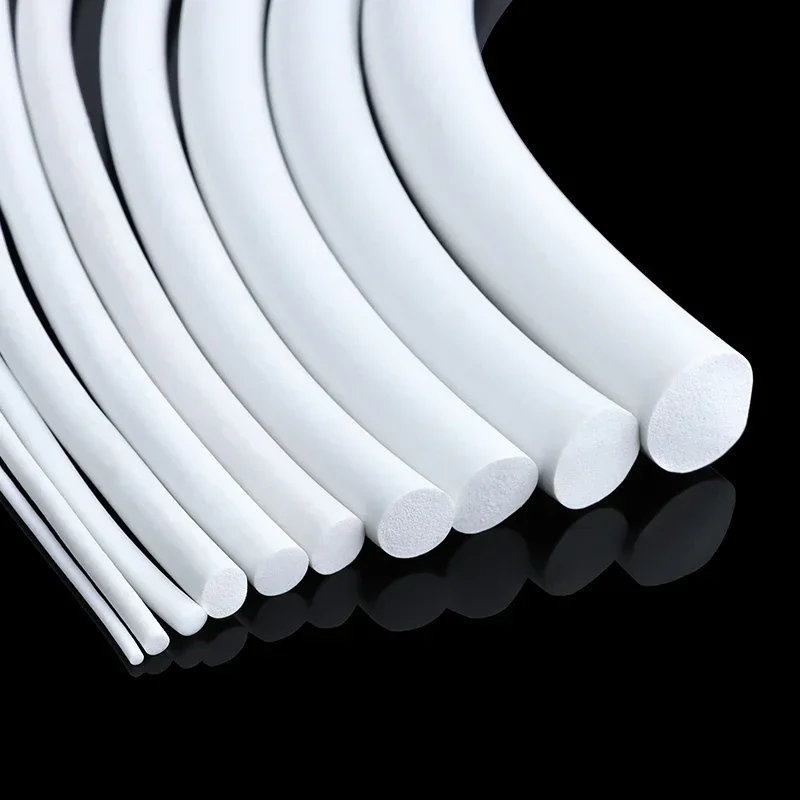 Rubber Seal Strip Silicone Seal Strip Sealing Strip 1/3/5m Silicone Rubber Foamed Strip Round Dia1-25mm White Sponge Backer Rod Seal Strips VMQ Foaming Cord