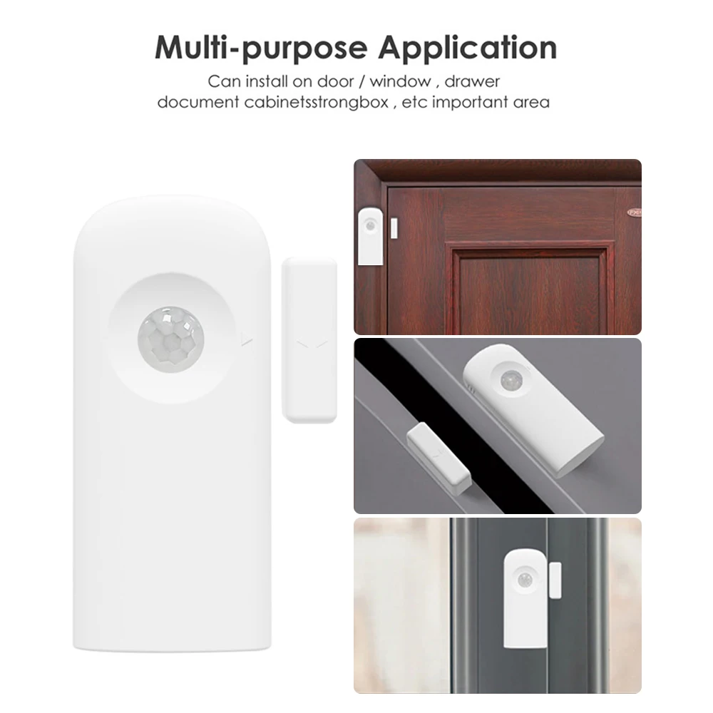 Tuya Smart WIFI Sensor 2 in 1 PIR Human Motion Sensor Multifunctional Door Window Switch Detector Infrared Alarm Apparatus