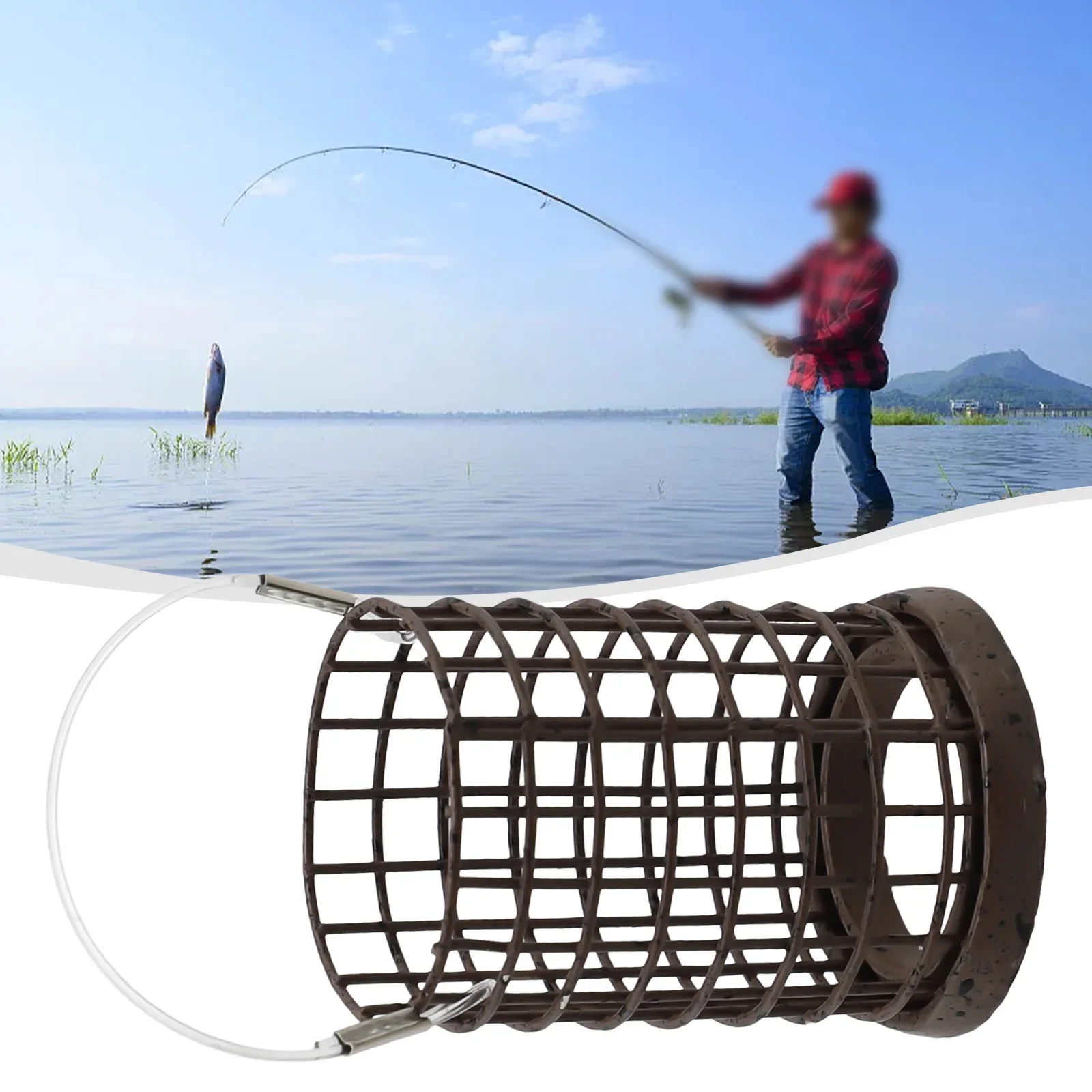 

Coarse Carp Fishing Metal Cage Swim Feeders 20-60g Metal Swivel Feeders Lure Cage Feeder Basket Fishing Tackle Accessories