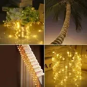 solar powered led copper wire string lights 8 modes waterproof outdoor fairy lights for garden yard wedding christmas halloween decorations details 9