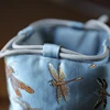 Portable Travel Drawstring Teacup Bag Japanese Style Cotton Cloth Tea Pot Cup Organizer Velvet Fabric Storage Bag 3