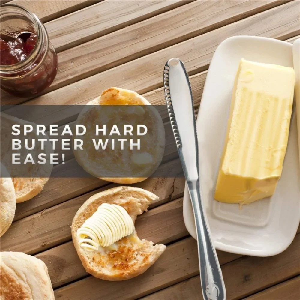 Description Picture 5 of itemButter Knife Holes Cheese Dessert Knife Stainless Steel Jam Knife Cutlery Toast Wipe Cream Bread Cheese Cutter Kitchen Tools