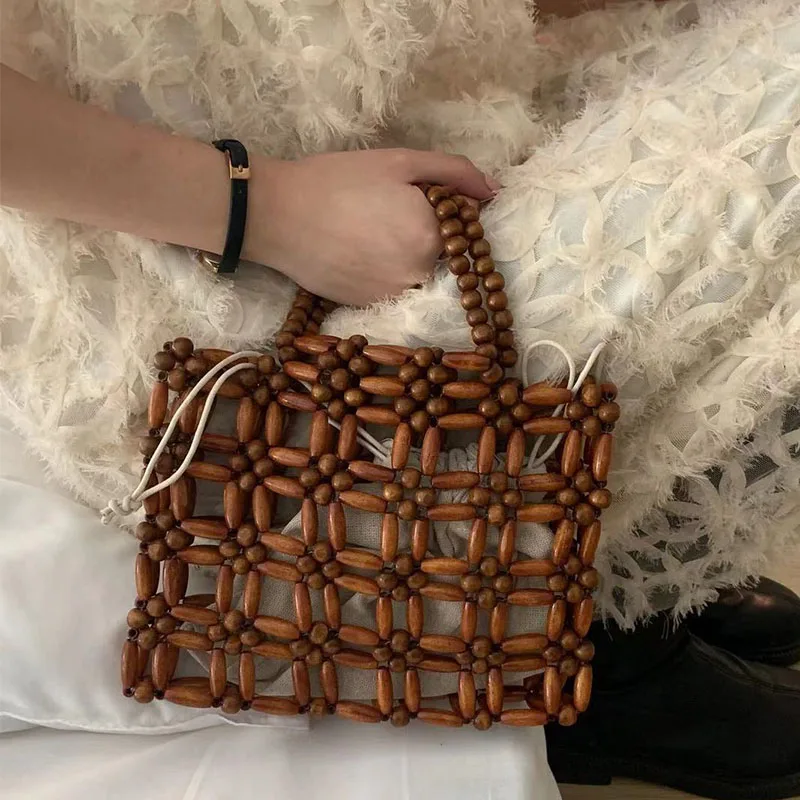 Hand-woven Beaded Bag Women's Fashion Vintage Ins Bow Design