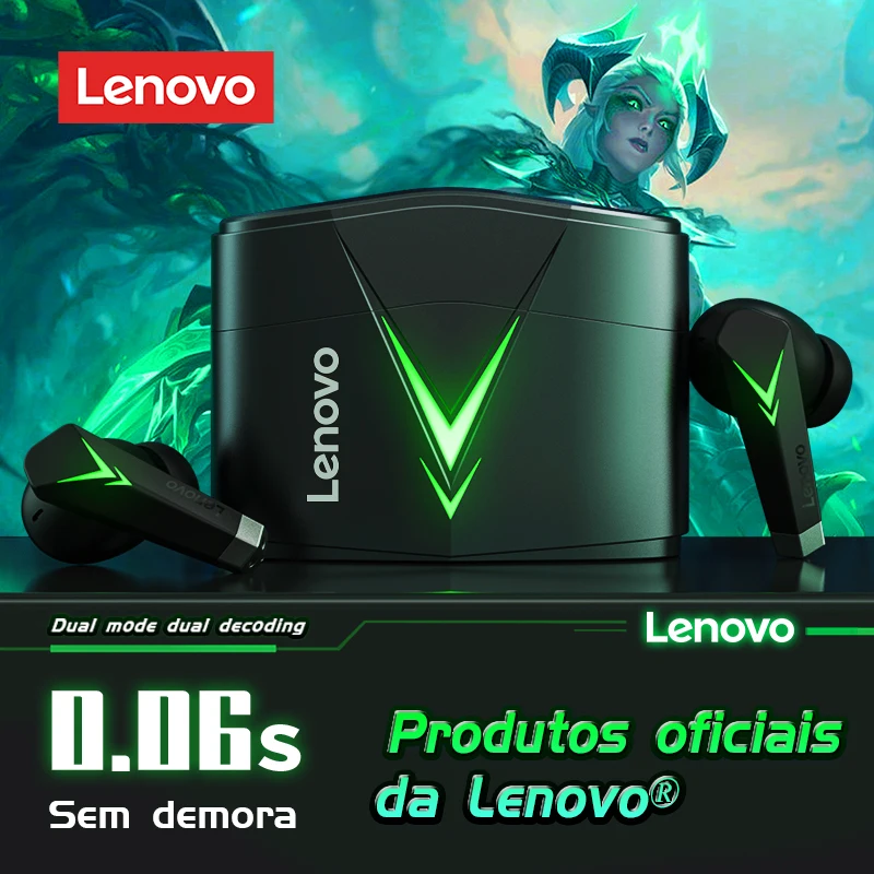  Lenovo LP6 TWS Gaming Earphone New Wireless Buletooth Headphone With Noise Reduction Dual Mode Headset For E-Sports Games Music 