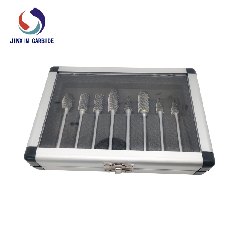 8pcs Factory Directly Rotary Tool Tungsten Carbide Cutter Shank 6mm 1/4'' inch Double-cut Rotary Files For Grinding Wood 2