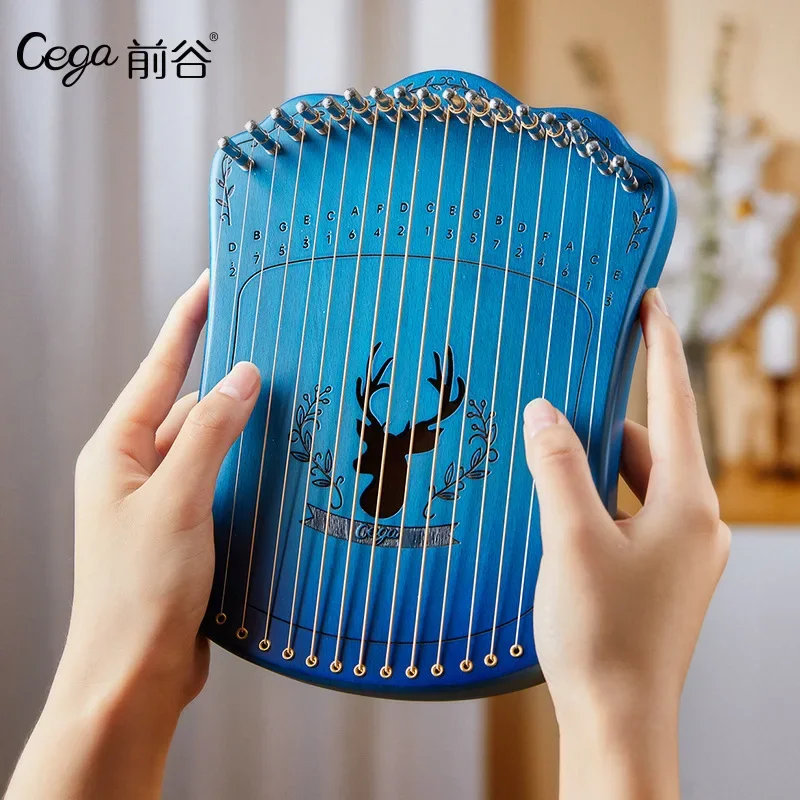 Cega 17 Strings Lyre Harp Solid Beech Wood Harp Portable Mini Lyre Piano Beginner Kid Stringed Instruments with Accessories Gift harp musical instrument