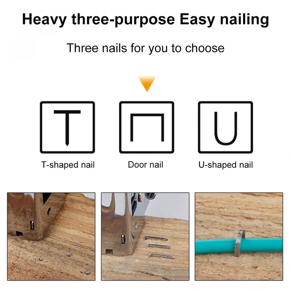 1000pcs Stainless Steel  Electric Pneumatic Nail Gun Straight Nail U Nail fit for Electric Straight Nail Gun Staples Pneumatic 6