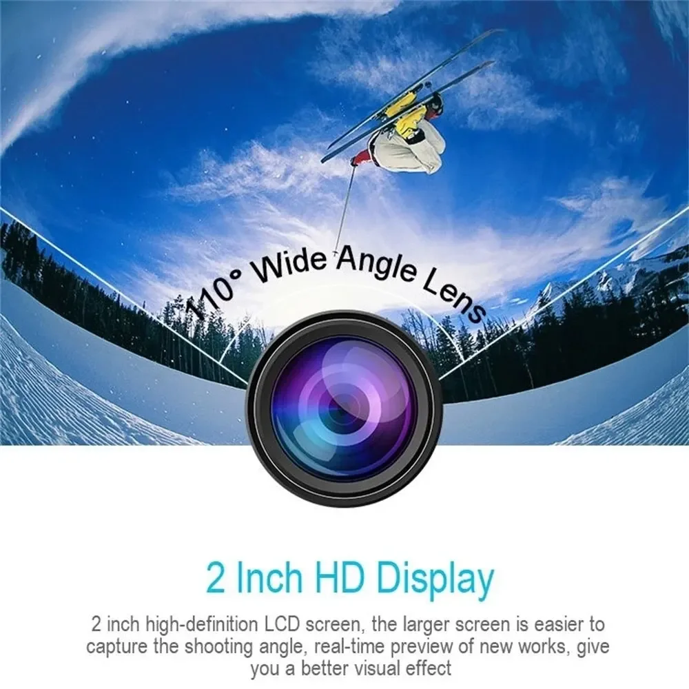 HD 1080P 스포츠 액션 방수 다이빙 녹화 카메라, 32 GB 카드 추가 풀 HD 캠, 익스트림 운동 비디오 녹음기 캠코더