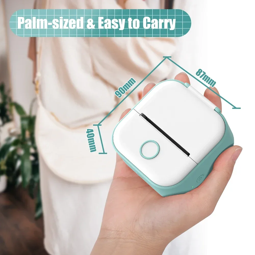Solid T02 Portable Mini Wireless Thermal Pocket Printer Self-adhesive Stickers Use for DIY Journal Sticker Impresora Port&aacute;til