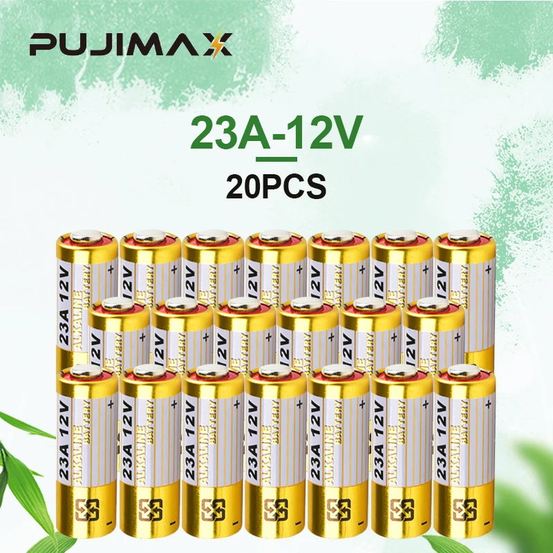 Pujimax 20Pcs Batteria Alcalina A Secco 12V 23A 21/23 A23 Combinazione Di Abiti Giocattolo/Campanello/Calcolatrici/Telecomando Universale