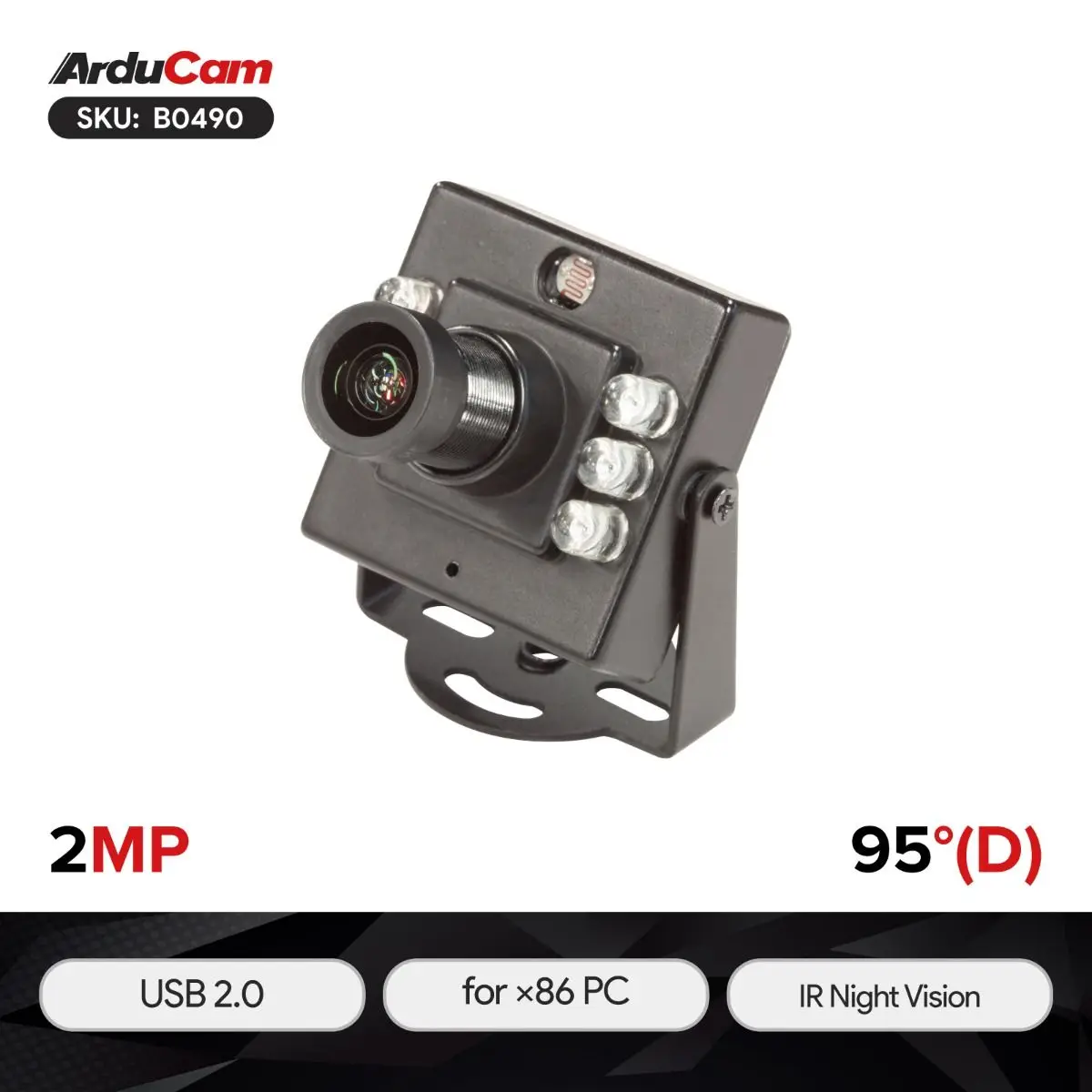 

Arducam 2MP IMX462 Day and IR Night Vision USB Camera with Metal Case