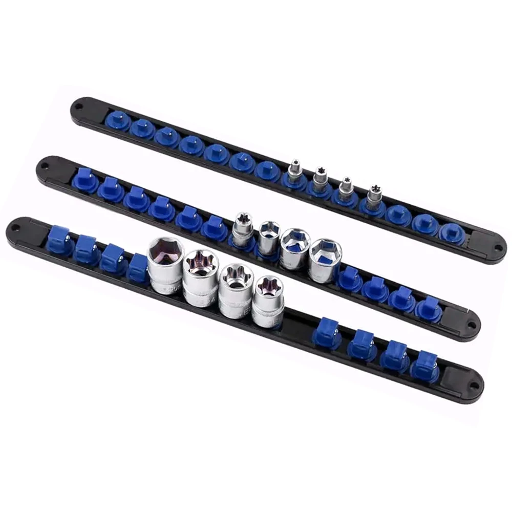 360° Swivel ABS Socket Organizer 1/4Inch 3/8Inch 1/2Inch Premium Quality Socket Clip Rail Holder Socket Organizer Sleeve Tools