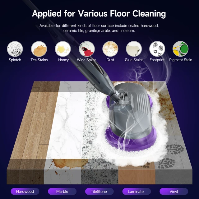 Electric Steam Mop - Wet & Dry Floor Cleaner with High Temperature Steam, Vacuum Function (Multi-Surface, Fast Drying)​ 4