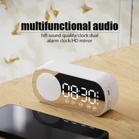 Bluetooth Speake Wireless Caixa De Som Bluetooth Dual Alarm Clock LED HiFi Super Bass Subwoofer Music Player FM Radio TF Card 2