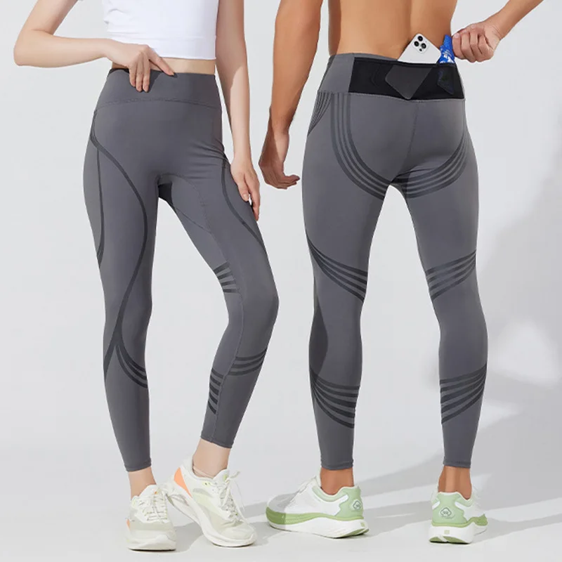 Summer Spring Autumn Men Running Tights GYM Pocket Pants Male Basketball Football Soccer Fitness Exercise Sport Long Leggings C5