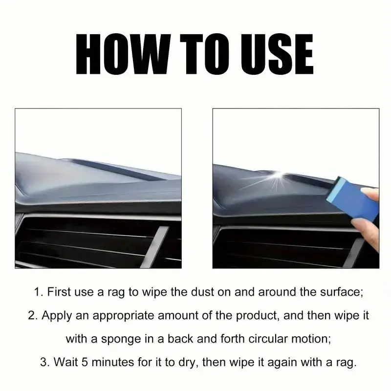 100g ABS Coated Dashboard Restorer Gel，High-Gloss Car Interior Wax for Trim/Console Renew & Protect，Scratch Care Shine Enhancer