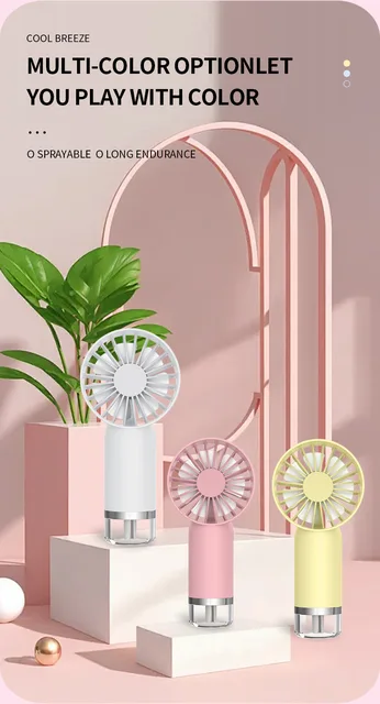 Handheld Mini Air Conditioner Spray Fan，USB Rechargeable Portable Humidifier Mist Cooler Cooling Spray Humidifier Fan for Home 5