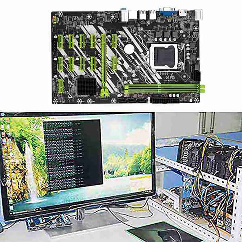 motherboard pc B250 BTC Mining Motherboard with G3900/G3930 CPU+CPU Cooling Fan 12 PCI-E Slots LGA1151 DDR4 ECC RAM SATA3.0 USB3.0 mother board gaming pc