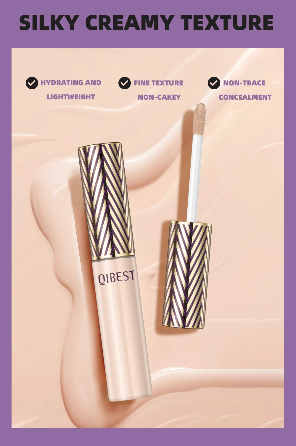 Description Picture 6 of itemQIBEST Liquid Contouring Concealer Cream Makeup 4 Colors Moisturizing Waterproof Cover Acne Dark Circles Face Base Cosmetics