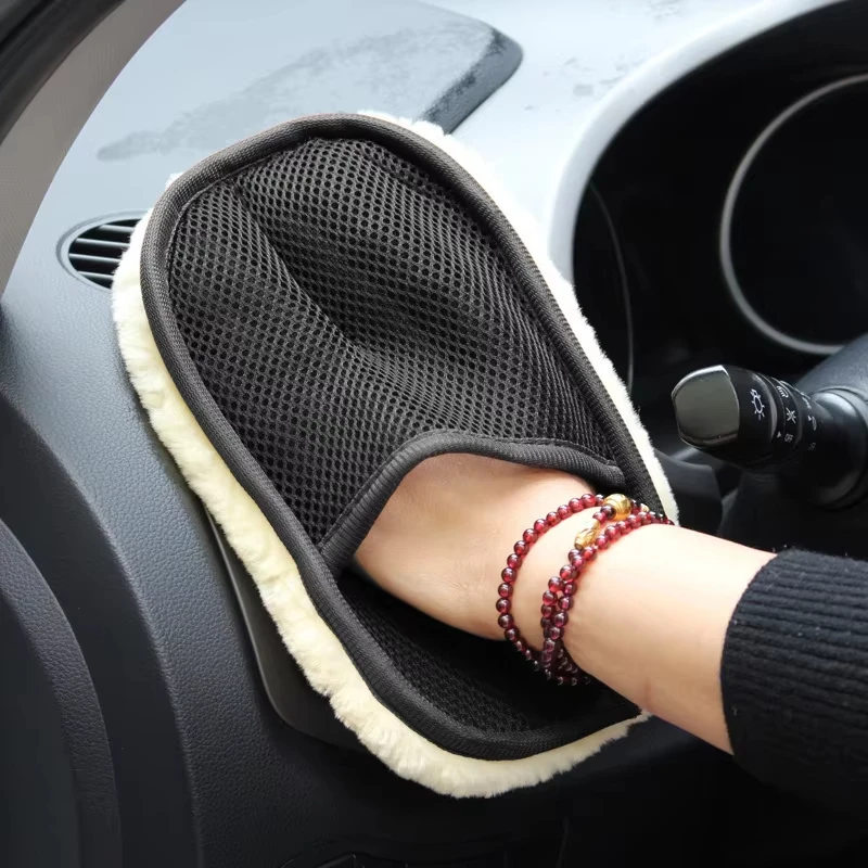 Car Cleaning Sponge Glove Car Polishing Washing Mitt Gloves Microfibre Wash Automotive Kitchen Homes Cleaner Wool