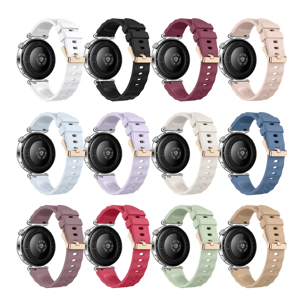 Rose Gold Buckle Sport Silicone Strap – 18mm Premium Watchband Bracelet