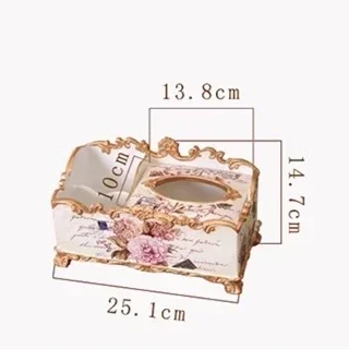 European Retro Resin Plastic Tissue Boxes Hotel Home Living Room Bedroom Desktop Storage Box Originality Paper Extraction Box 6