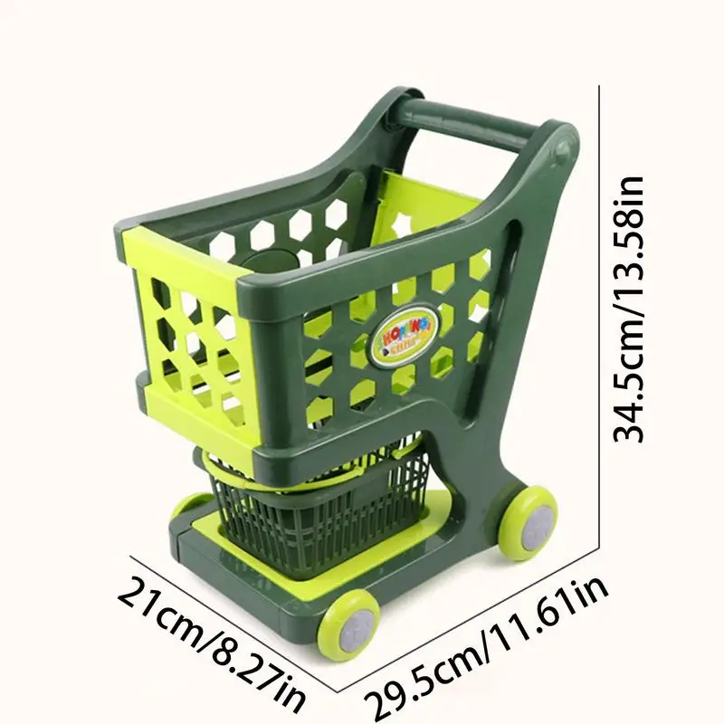 Children's Supermarket Shopping Cart Baby Trolley Toy Fruit Cut Happy Home Simulation Kitchen Boy Girl Birthday Gifts 6