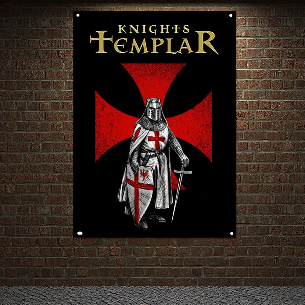 

Knights Templar Posters Wall Hanging Ornaments Mural Ancient Cross Legion Banners Flags Wall Art Canvas Painting Home Decor E5