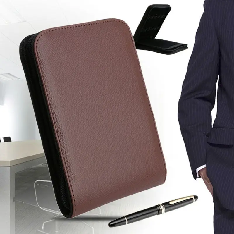 Pen Storage Bag 12 Pens Fountain Pen/Roller Pen Faux Leather Zipper Case Holder