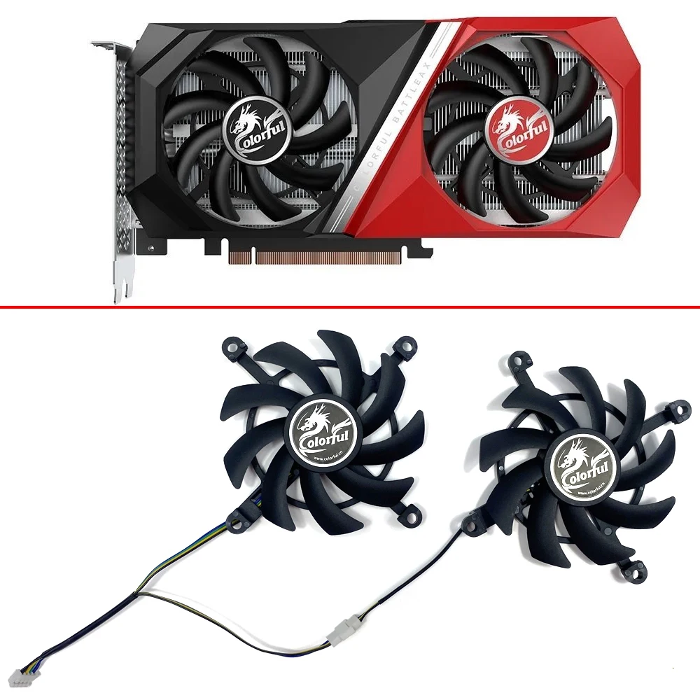 

NEW 2PCS Cooling Fan For COLORFUL GeForce RTX 3050 DUO 8G RTX3060 BattleAx Graphics Card Fan 85MM 4PIN 12V GPU FAN