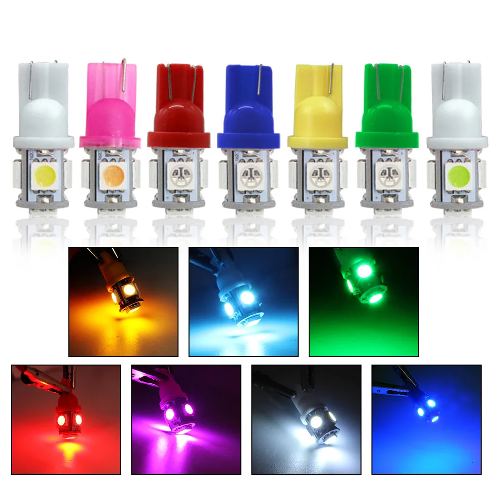 

10PCS car T10 led width indicator light W5W 5050-5SMD width indicator light 12VLED license plate light reading light door light