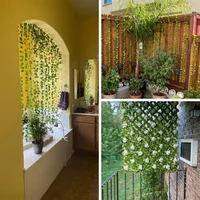 1Pcs 210Cm Green Silk Artificial Hanging Christmas Garland Plants Vine Leaves Diy Home Wedding Party Bathroom Garden Decoration 4