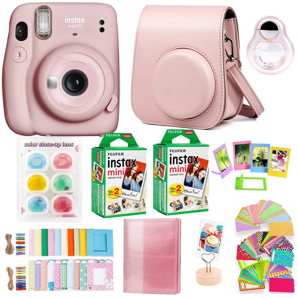 Fotocamera Istantanea Fujifilm Originale Mini 11 Con 40 Fogli Fujifilm Instax Mini Film Paper Con Accessori Per Fotocamera Bundle Kit