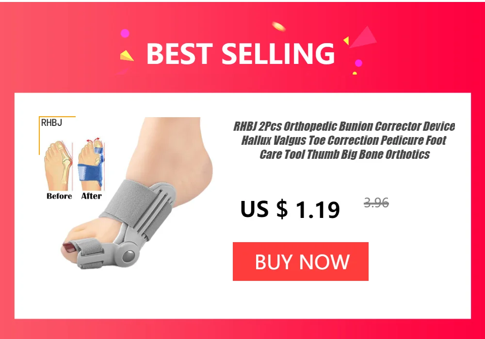 1Pair Toe Separator Hallux Valgus Bunion Corrector Hammer Toe Straightener Foot Pain Relief Orthopedic Pedicure Tools Foot Care